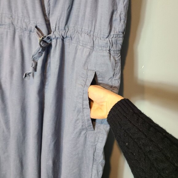 The North Face Hemp Hillrose Jumpsuit Flowy Sz XL Wide Leg Coastal Vacation Blue - Picture 4 of 12